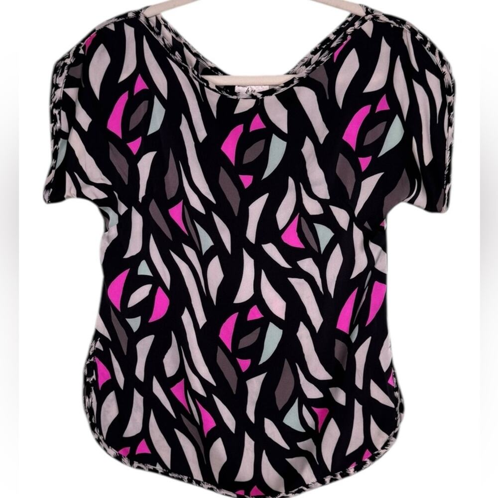 Milly of New York Italian 100% Silk Geometric Sleeveless Blouse Size 2